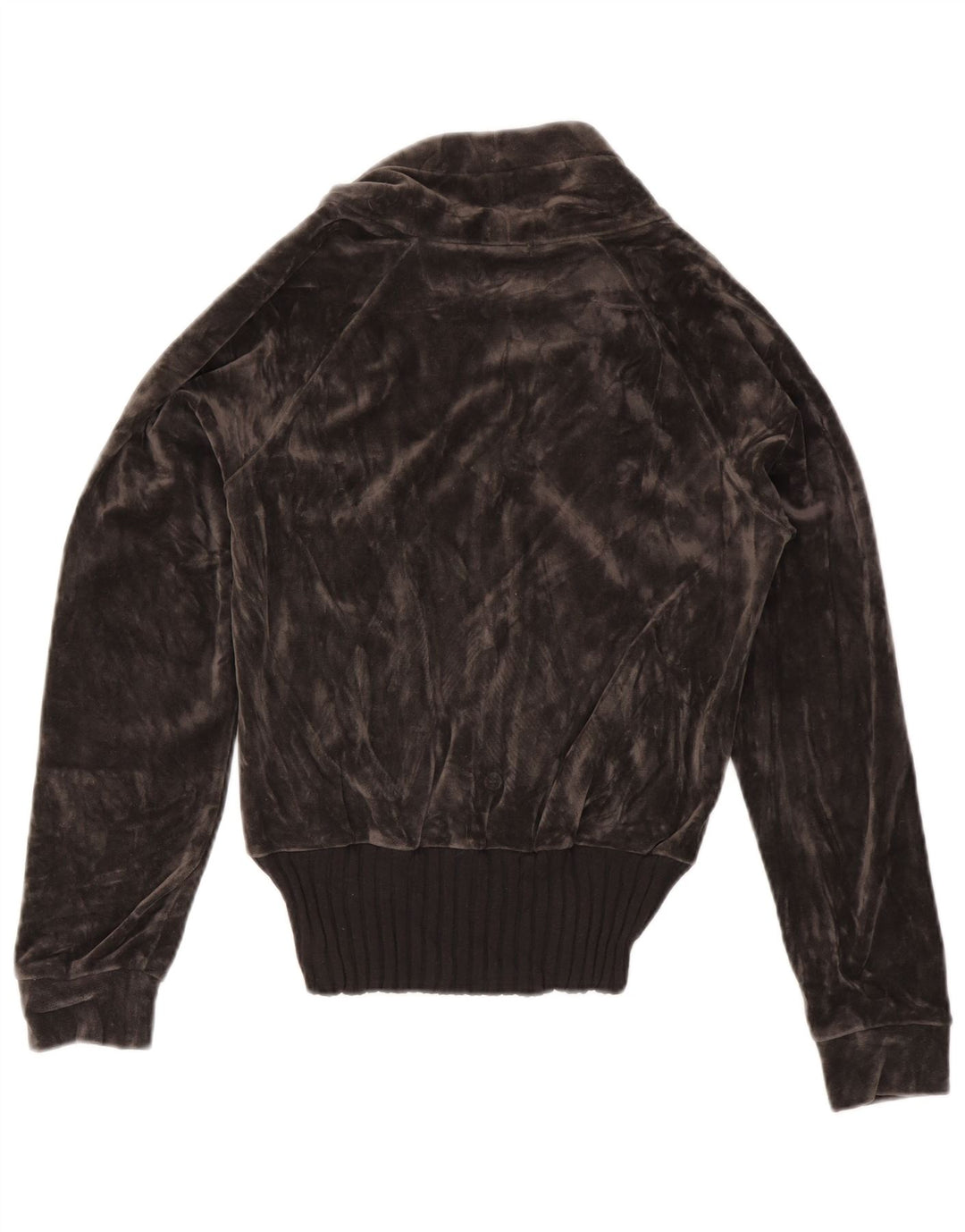 ADIDAS Samt-Trainingsoberteil für Damen, UK 12, mittelgraue Baumwolle