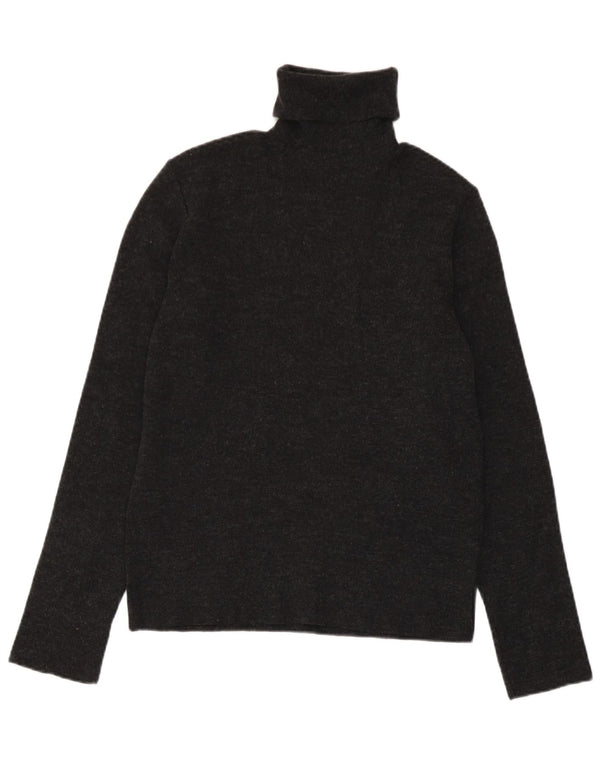 Zara Womens Roll Neck Jumper Sweater UK 12 Medium Grey Flecked Acrylic