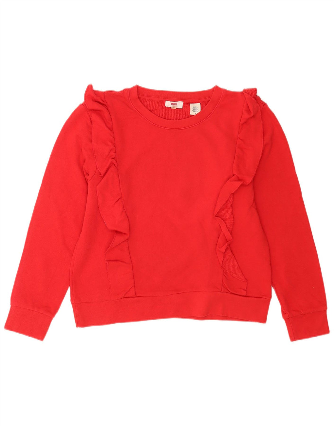 Levi's Damen-Sweatshirt-Pullover UK 14 Mittelrote Baumwolle