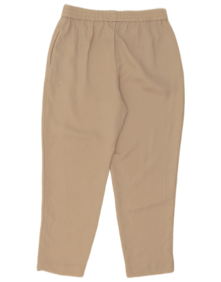 Zara Damen-Hose mit Pegged, kurz geschnitten, mittelgroß, W30, L26, Beige, Polyester