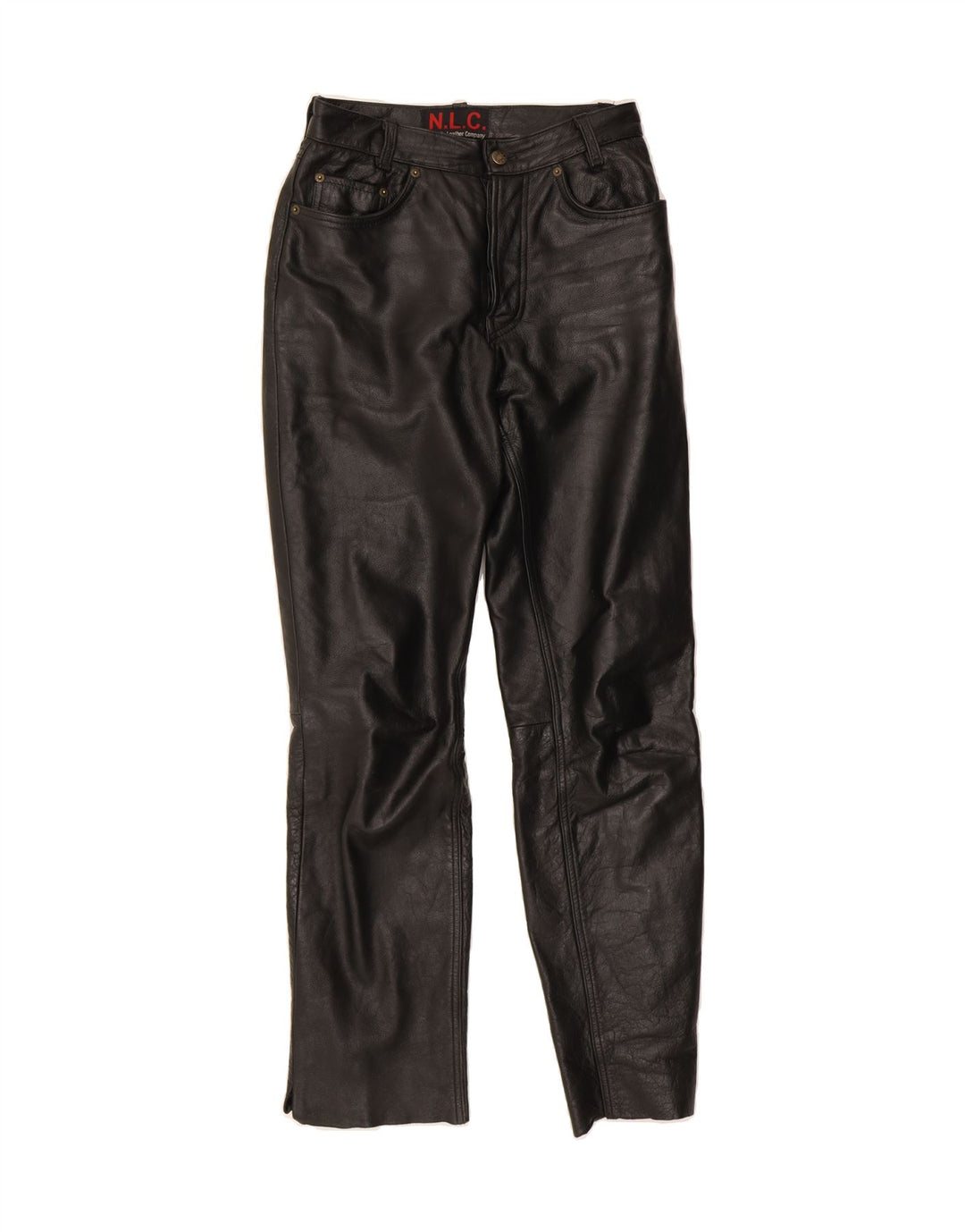 N.L.C Womens Straight Leather Trousers W29 L31 Black Leather Vintage N.L.C and Second-Hand N.L.C from Messina Hembry 
