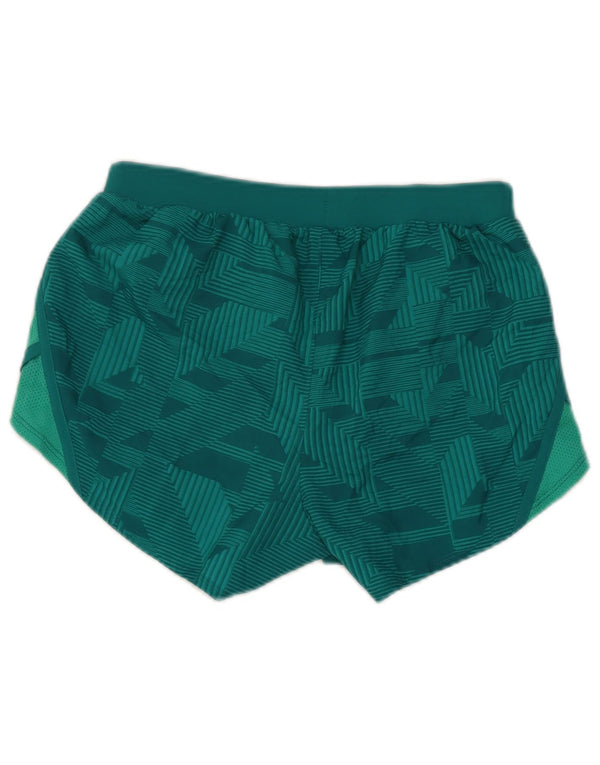 Under Armour Damen Heat Gear Sport Shorts UK 6 XS Grün Geometrisch