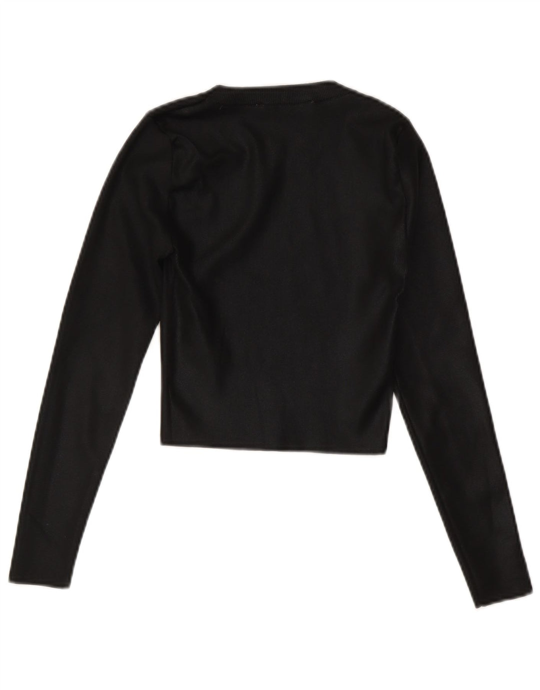 Zara Damen Crop Crew Neck Pullover Pullover UK 8 Small Schwarz
