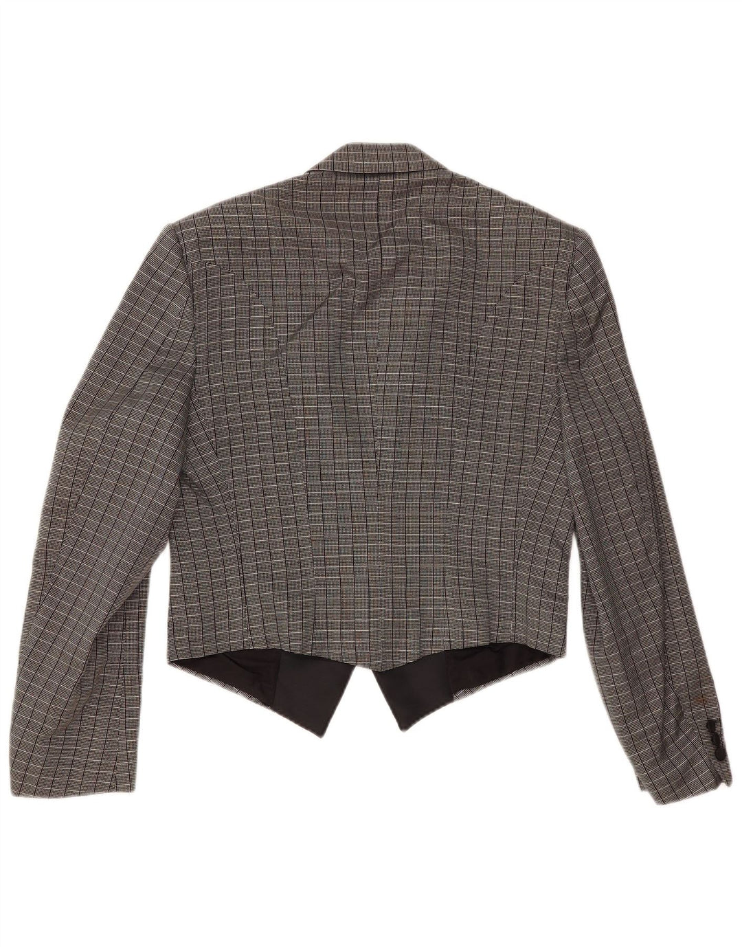 Sidi Zweireihiger Damen-Blazer IT 48 XL Grau karierte Seide