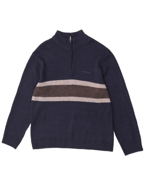 Pierre Cardin Herren-Pullover mit Reißverschluss, 3XL, Marineblau gestreift