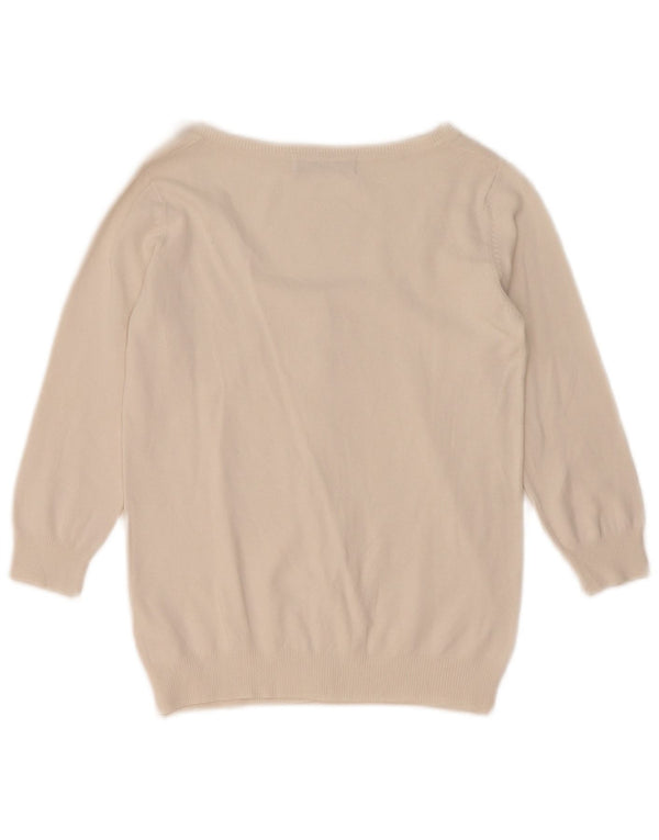 Zara Damen-Cardigan mit 3/4-Ärmeln, UK-Größe 10, Größe S, weiße Baumwolle