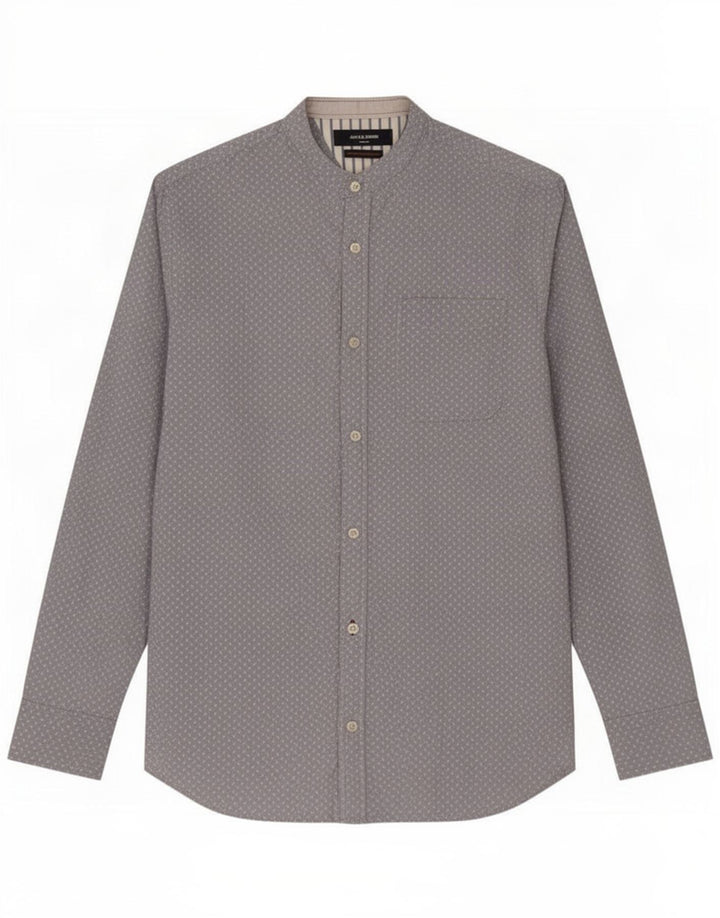 Jack & Jones Herrenhemd aus mittelblau gepunkteter Baumwolle