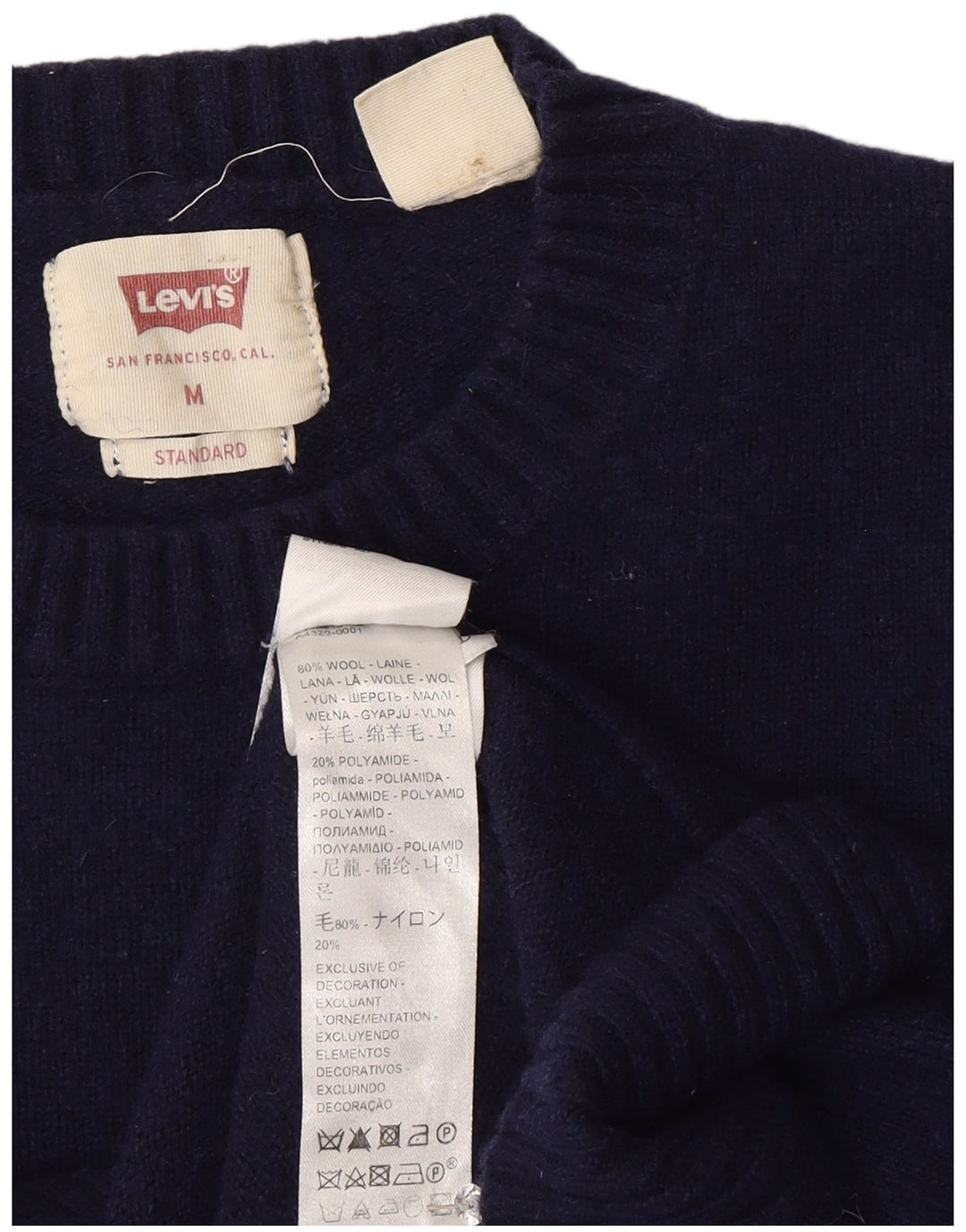 Levi's Damen-Pullover mit Rundhalsausschnitt, Standard-Passform, UK 14, mittleres Marineblau