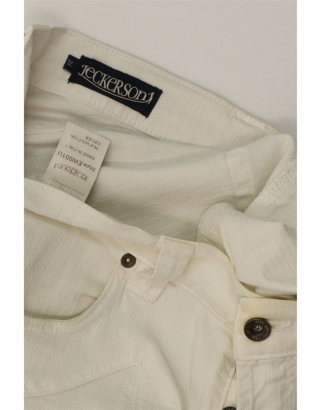 JECKERSON Herren Straight Jeans W32 L32 Weiße Baumwolle