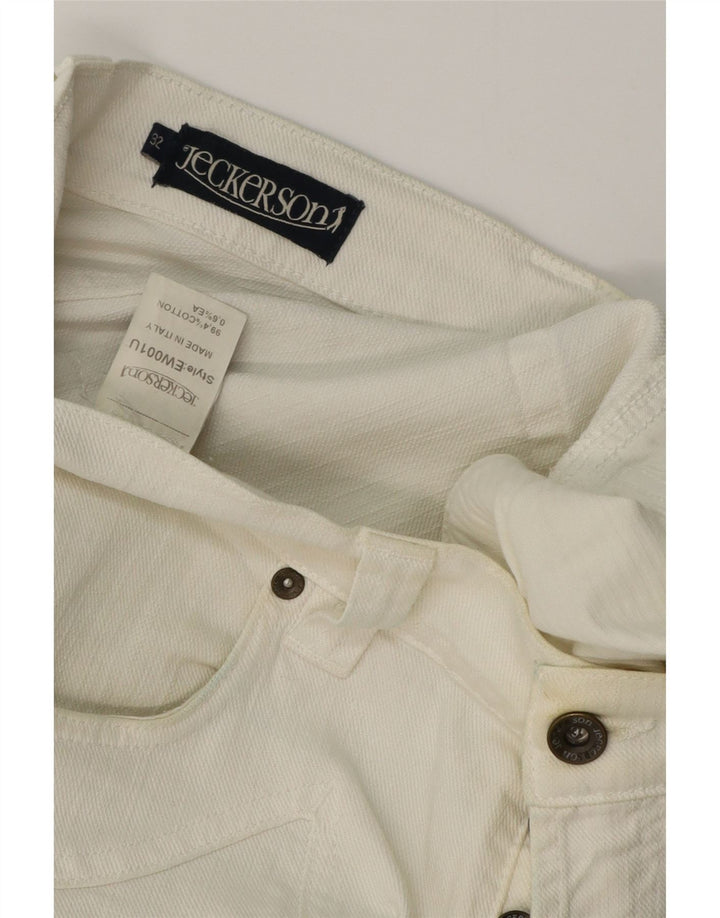 JECKERSON Herren Straight Jeans W32 L32 Weiße Baumwolle