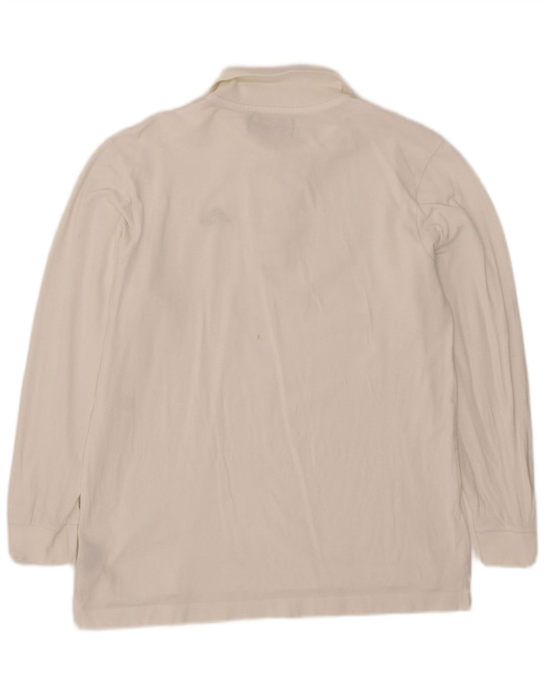 Kappa Herren-Langarm-Poloshirt aus mittelweißer Baumwolle