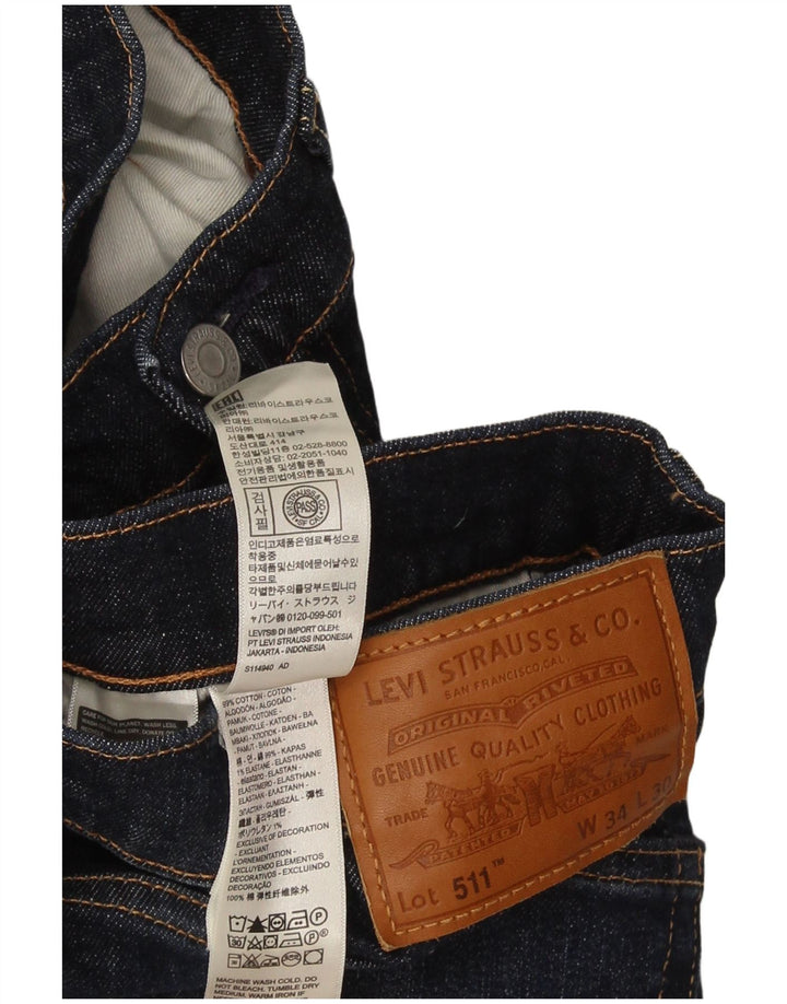 Levi's Herren 511 Slim Jeans W34 L30 Blaue Baumwolle