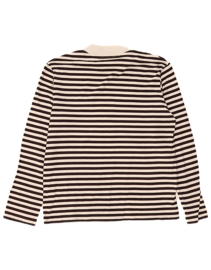 Cos Damen-Oversize-Oberteil, langärmelig, Gr. 10, Größe S, schwarz, gestreift, Baumwolle