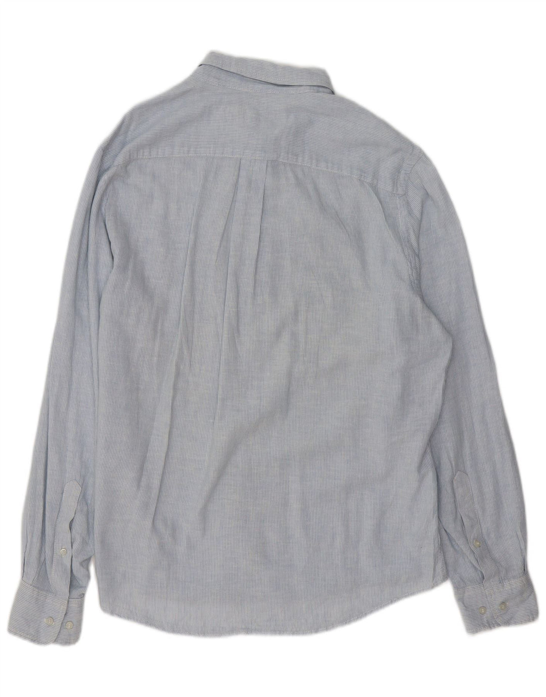 MURPHY & NYE Herrenhemd XL, blaue Nadelstreifen-Baumwolle