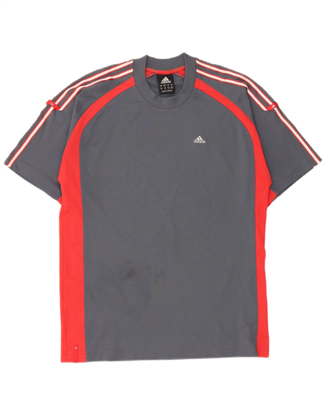 ADIDAS Herren T-Shirt Top Small Grau Colourblock Polyester
