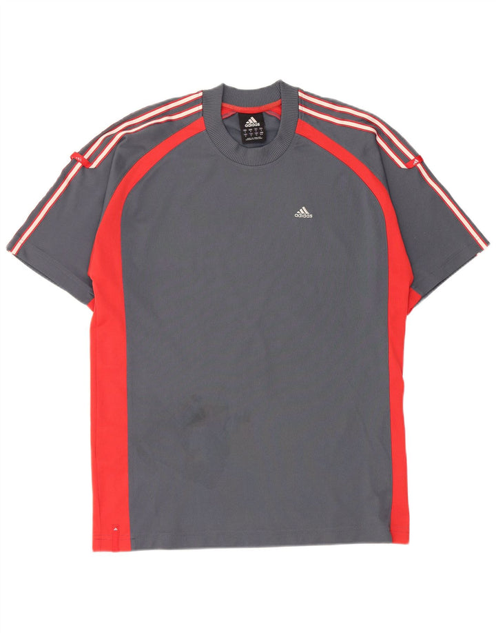 ADIDAS Herren T-Shirt Top Small Grau Colourblock Polyester