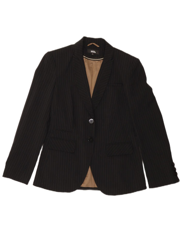 Marks & Spencer Damen-Blazer mit 2 Knöpfen, Gr. 8, Schwarz, Nadelstreifen