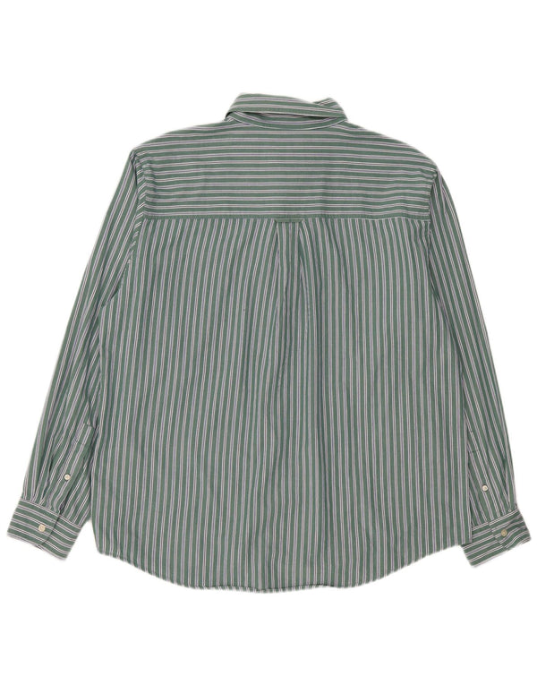 Chaps Herrenhemd XL grün gestreift aus Baumwolle
