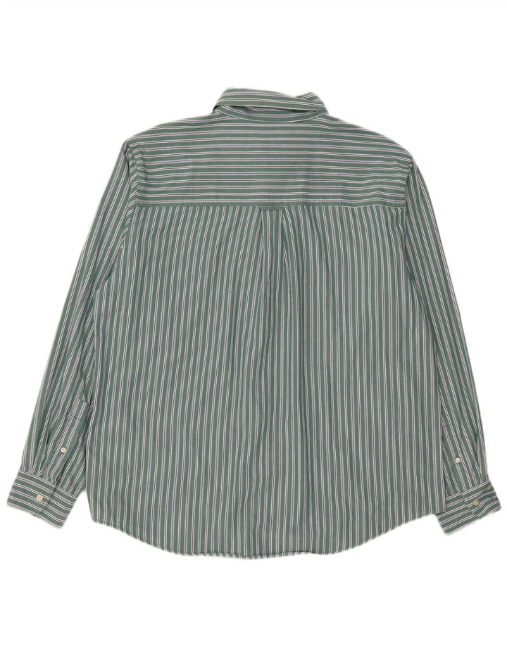 Chaps Herrenhemd XL grün gestreift aus Baumwolle
