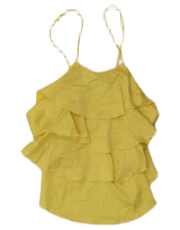 Ärmelloses, gestuftes Top für Damen von Zara, Gr. 8, Gelb