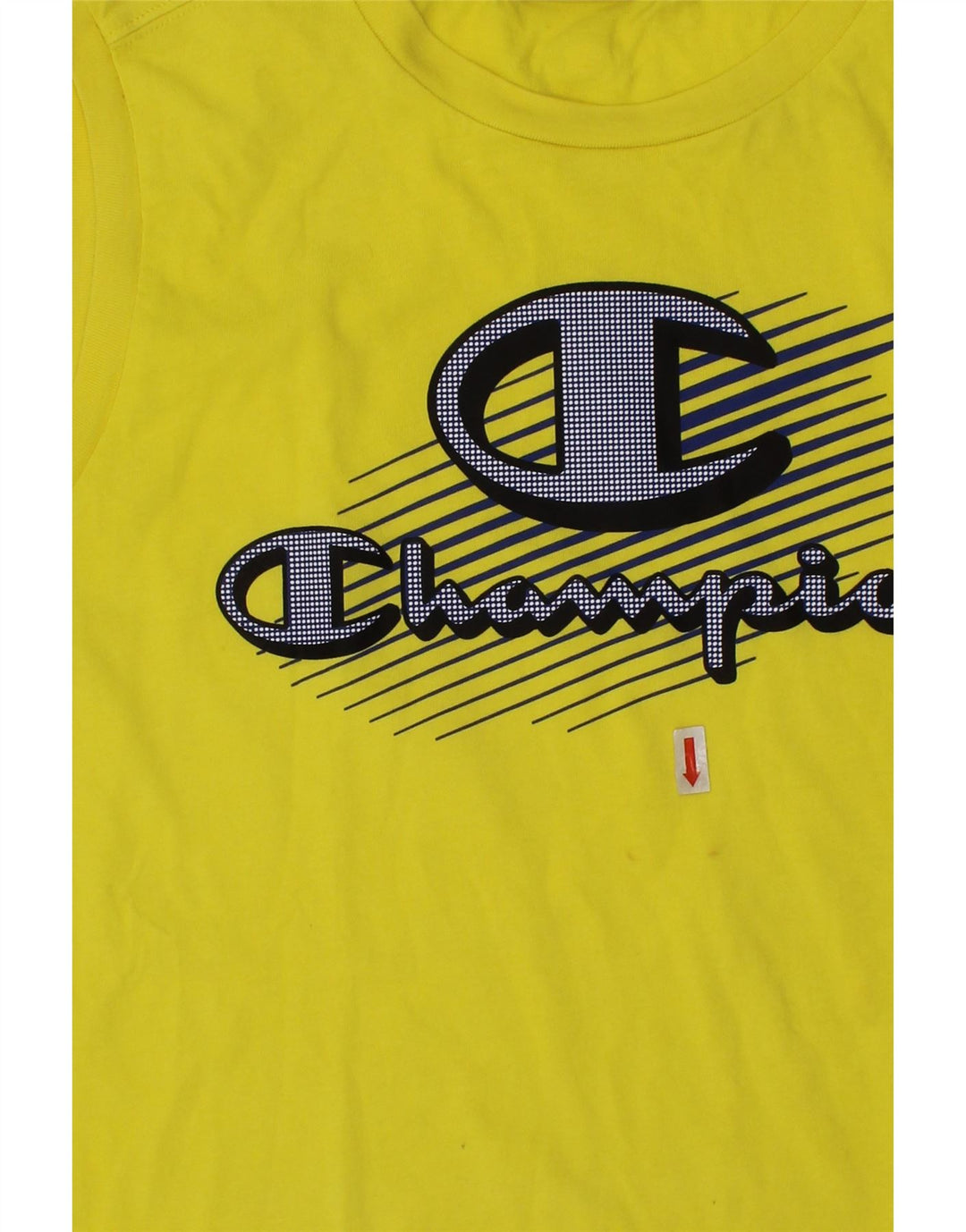 CHAMPION Boys Graphic Vest Top 11-12 Years Large  Yellow Vintage Champion and Second-Hand Champion from Messina Hembry 