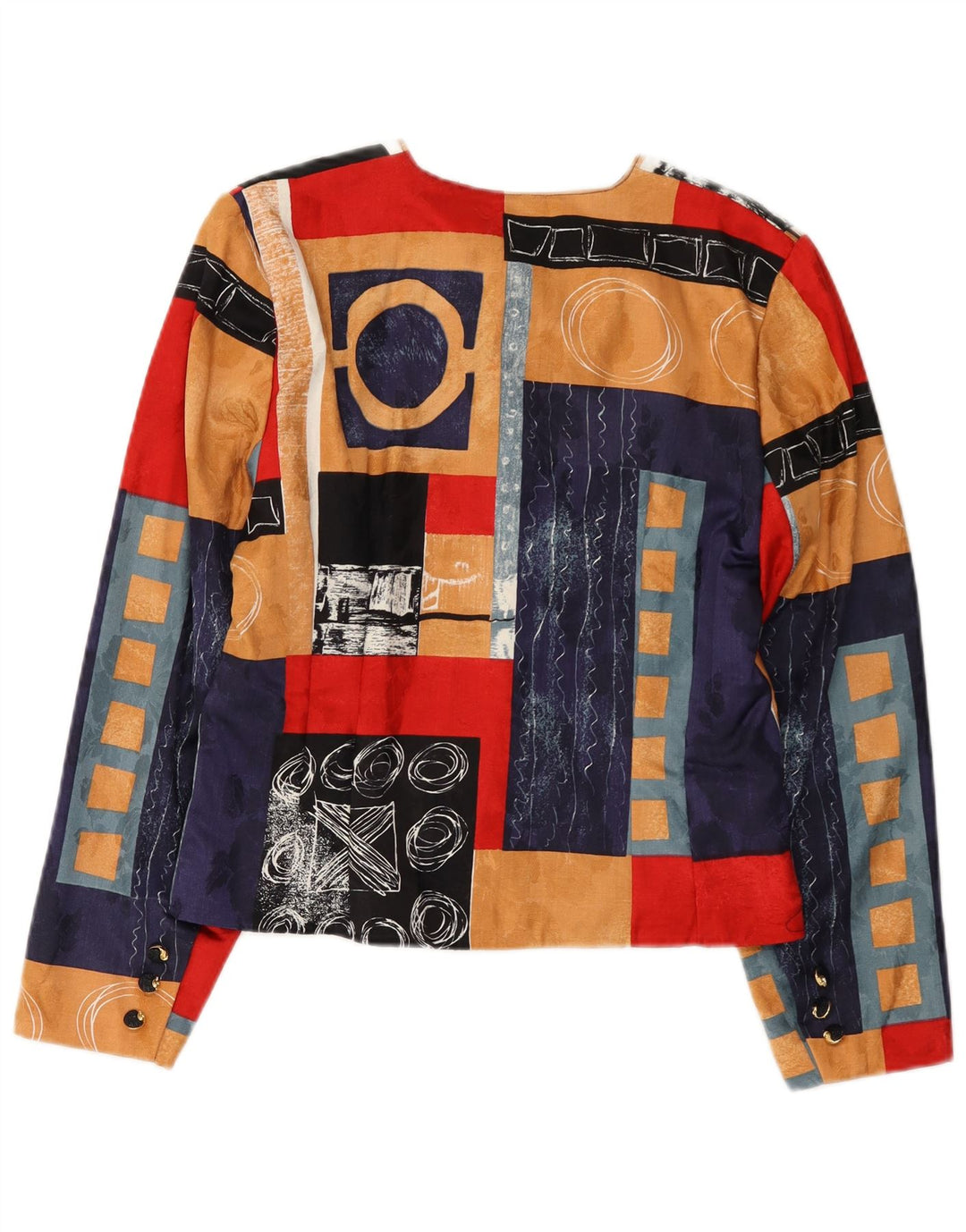 Endora Damen-Blazerjacke mit 4 Knöpfen, Größe M, mehrfarbig, Patchwork