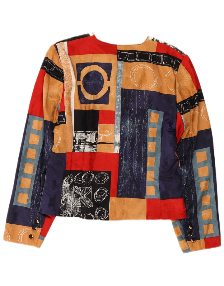 Endora Damen-Blazerjacke mit 4 Knöpfen, Größe M, mehrfarbig, Patchwork