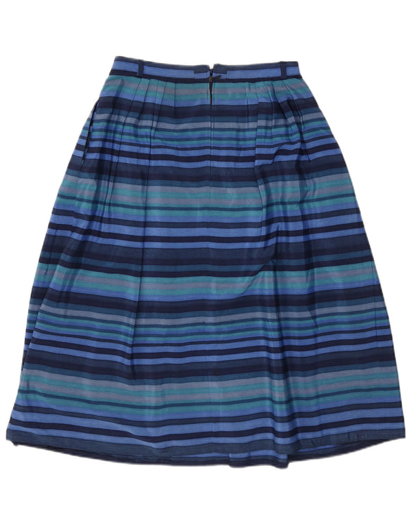 Vintage Damen A-Linie Rock EU 38 Medium W28 Blau gestreift Polyester