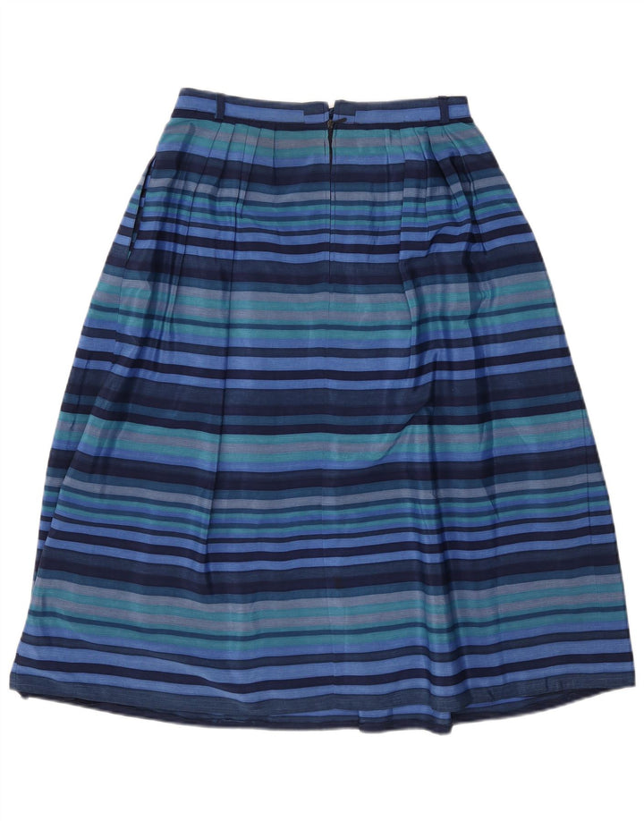 Vintage Damen A-Linie Rock EU 38 Medium W28 Blau gestreift Polyester