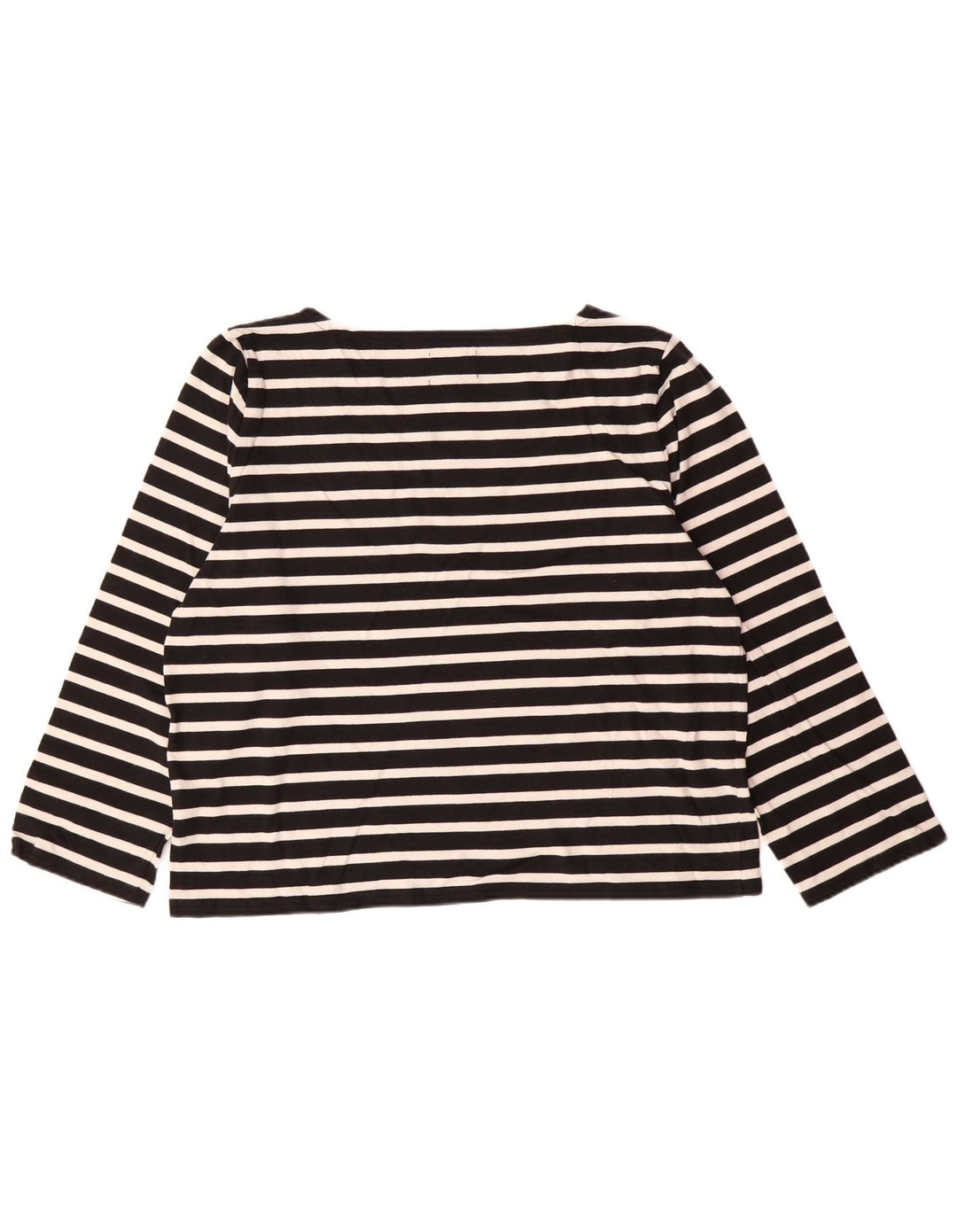 J. CREW Damen-Oberteil mit klassischer Passform, 3/4-Ärmel, UK 18, XL, schwarz gestreift, Baumwolle