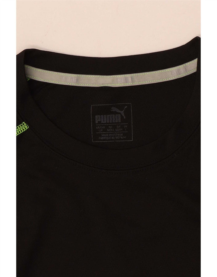 Puma Herren-Top, langärmelig, groß, Schwarz, Farbblock