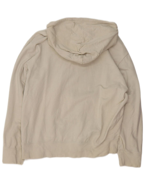 ADIDAS Damen Kapuzenpullover UK 14 Medium Off White Baumwolle