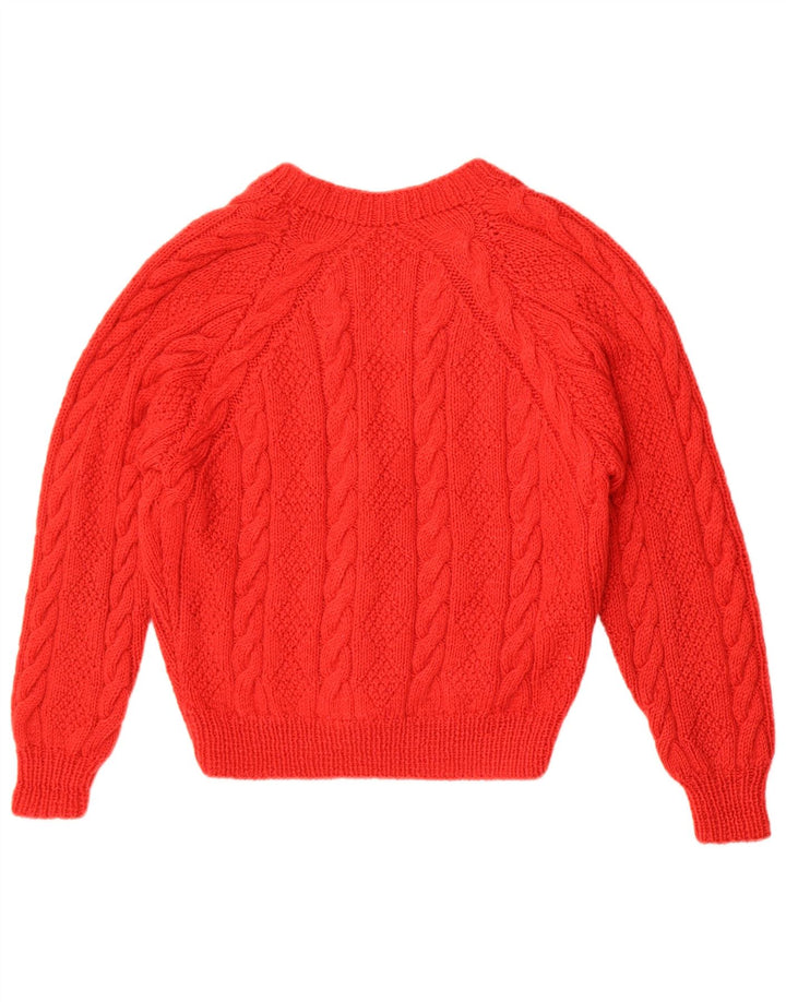 Vintage Damen Cardigan Pullover UK 14 Mittelrot