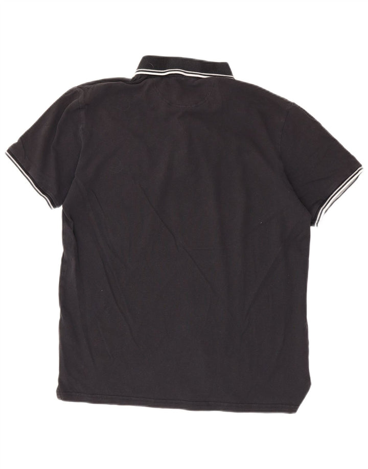 Champion Herren-Poloshirt aus mittelblauer, gestreifter Baumwolle