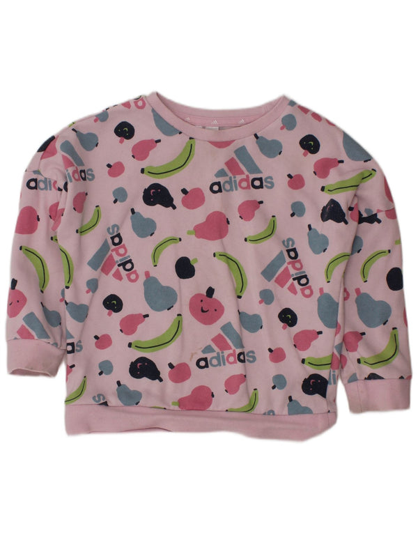 Adidas Mädchen Grafik Sweatshirt Pullover 2–3 Jahre rosa Baumwolle