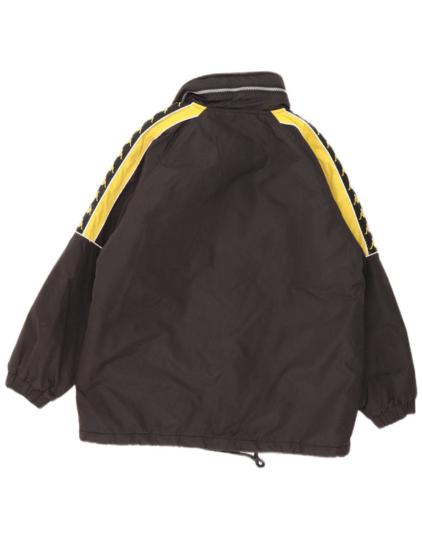 Kappa Jungen-Windbreaker-Jacke mit Grafik, 12–13 Jahre, XL, Schwarz, Farbblock