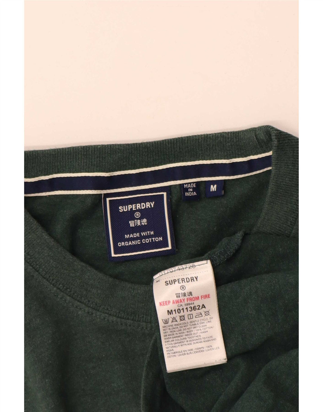 Superdry Herren T-Shirt-Oberteil aus mittelgrüner Baumwolle