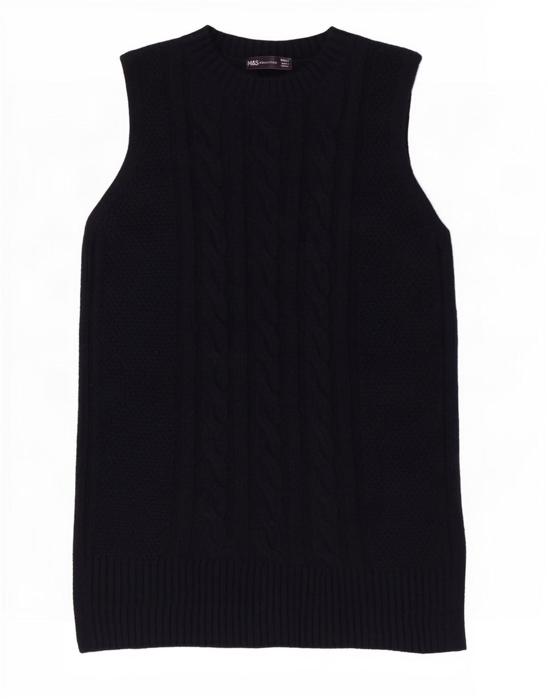 Marks & Spencer Damen Weste Tank Top UK 10 Small Marineblau Polyester