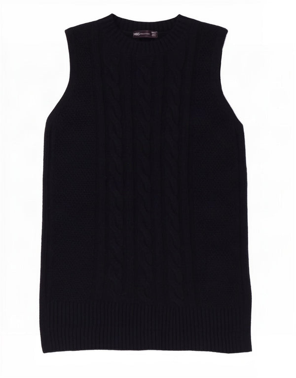 Marks & Spencer Damen Weste Tank Top UK 10 Small Marineblau Polyester