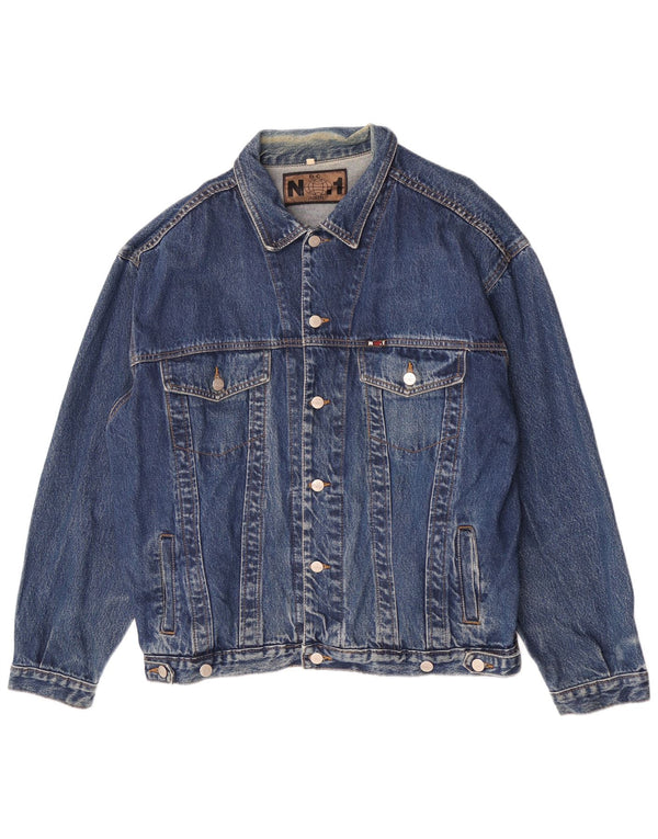 Vintage Herren Jeansjacke UK 42 XL Blaue Baumwolle