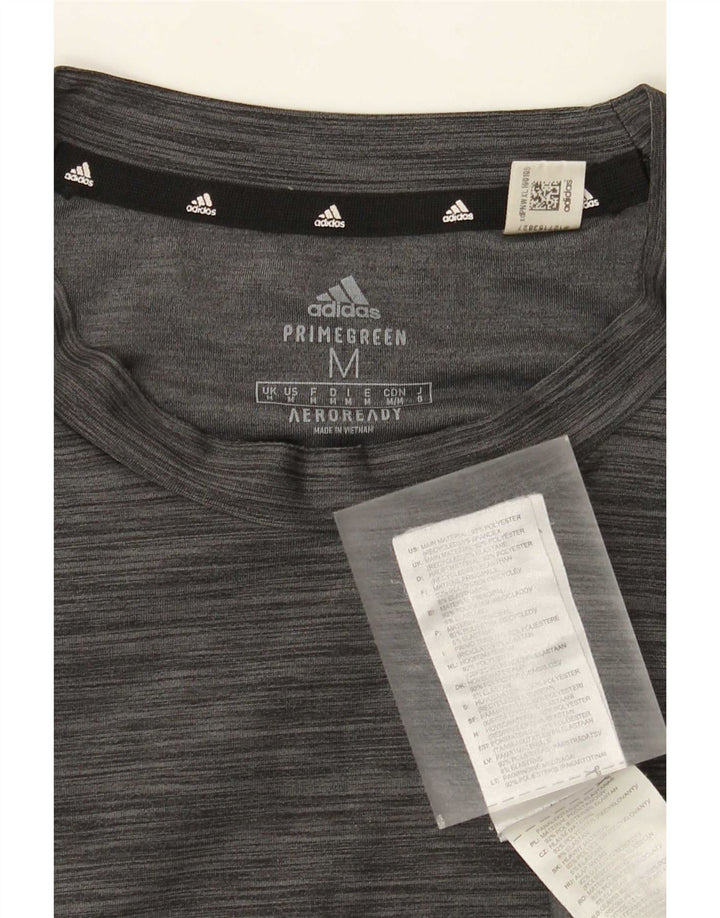 Adidas Herren Aeroready T-Shirt Top Mittelgrau geflecktes Polyester