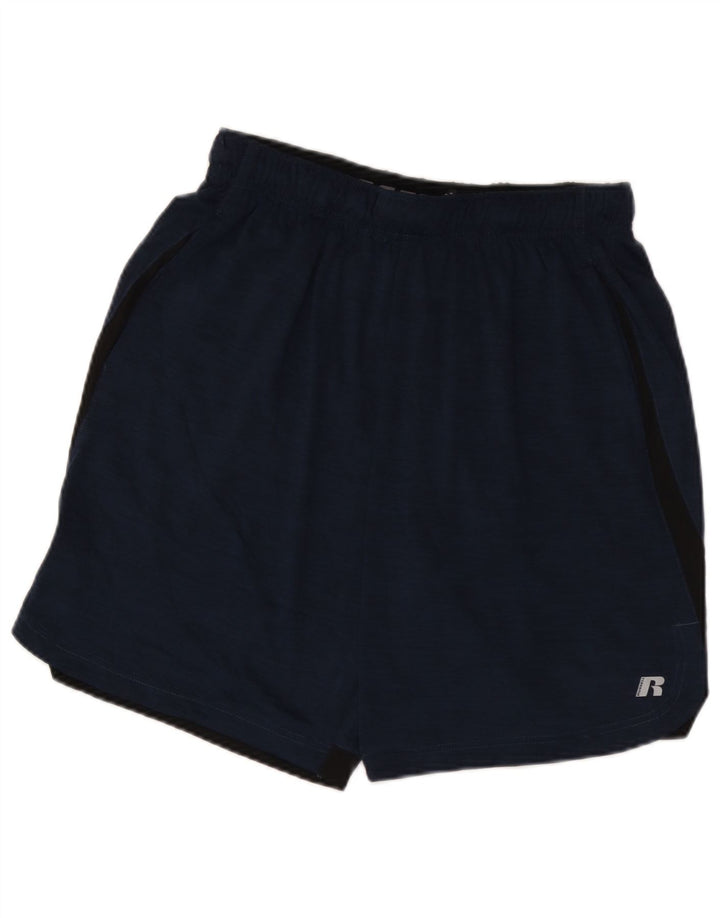 Russell Athletic Herren-Sportshorts, Mittelgroßes marineblaues Colourblock-Polyester