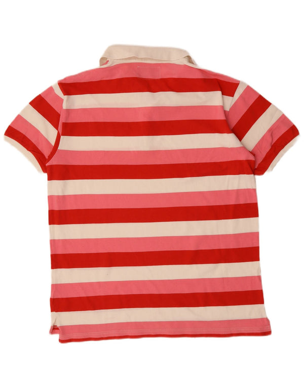 RIFLE Herren Rugby-Poloshirt 2XL, rosa gestreift, Baumwolle