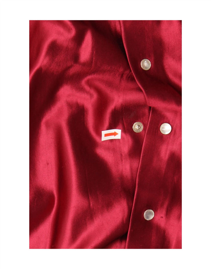 Vintage Damen Hemdbluse UK 18 XL Rot Acetat