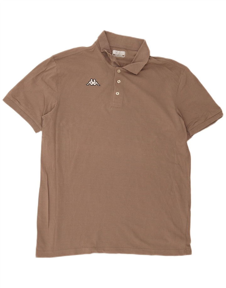 Kappa Herren Poloshirt 3XL Braun Baumwolle