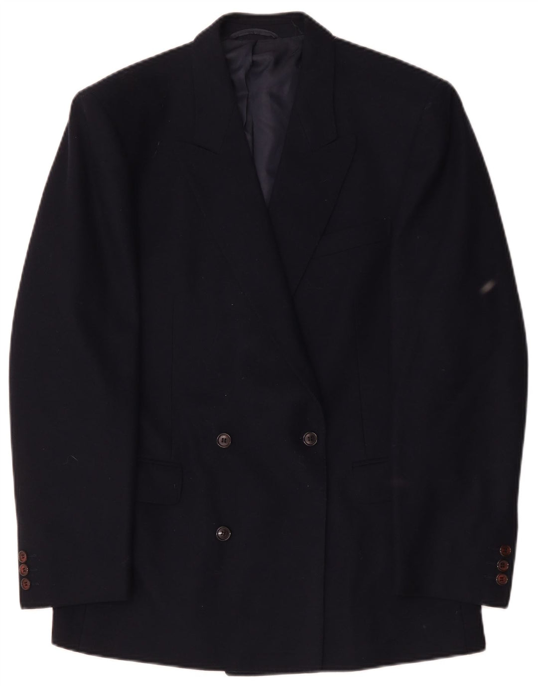 Jvlivs zweireihiger Herren-Blazer IT 48 aus mittelblauer Wolle in Marineblau
