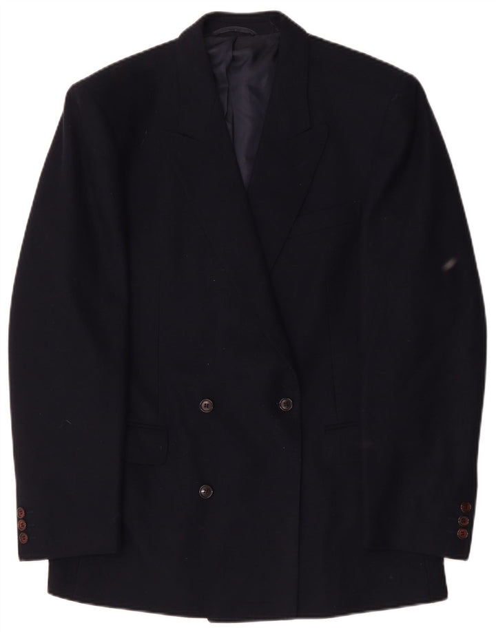 Jvlivs zweireihiger Herren-Blazer IT 48 aus mittelblauer Wolle in Marineblau
