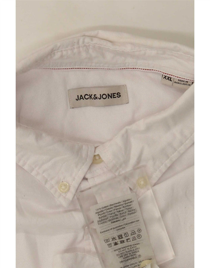 Jack & Jones Herren Kurzarmhemd 2XL Weiße Baumwolle