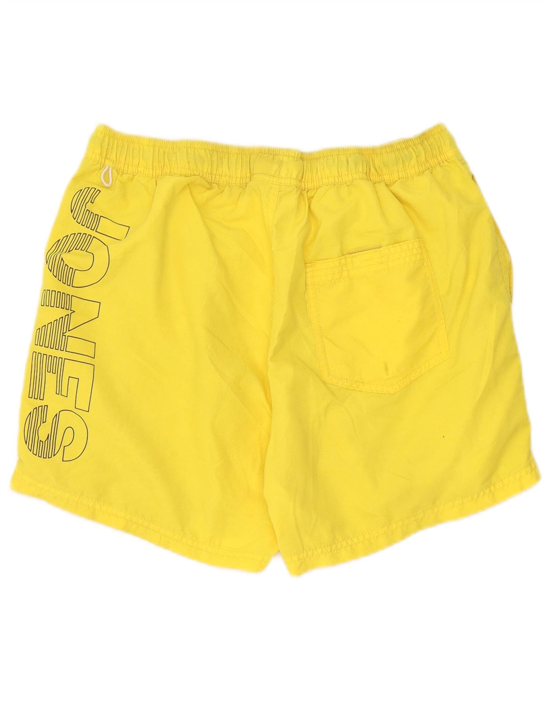 Jack & Jones Herren-Badeshorts mit Grafik, groß, gelb, Polyester
