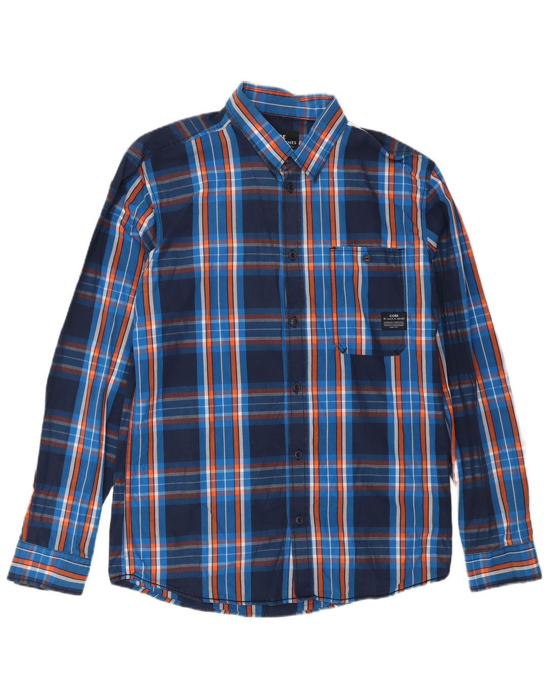 Jack & Jones Herrenhemd, groß, blau kariert, Baumwolle